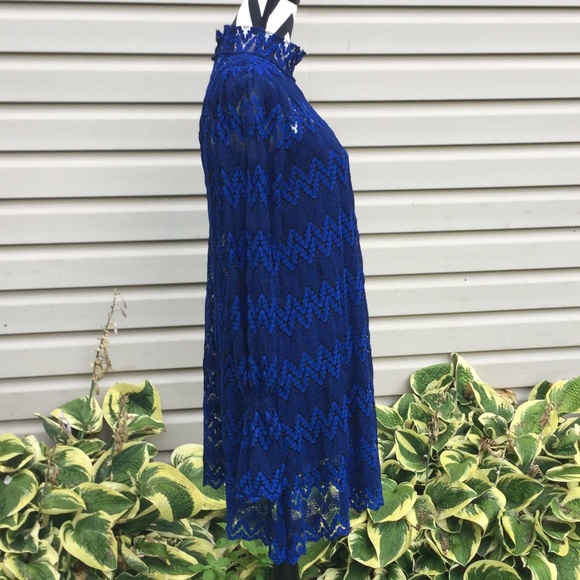 NWT Free People Simone Blue Lace Mini Dress - Picture 7 of 8